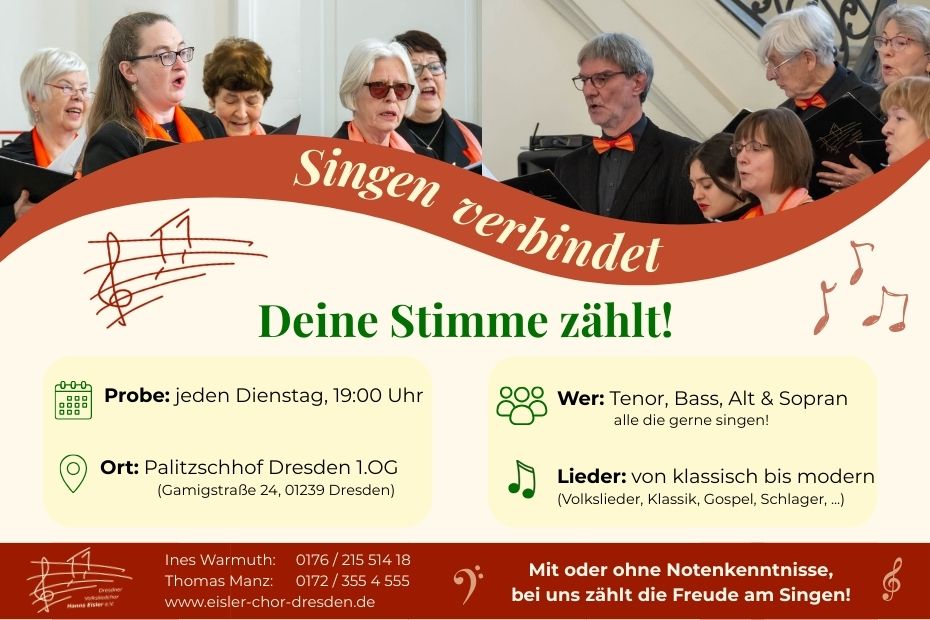 Werbung für unseren Chor, aktuelle Mitgliederwerbung 2026