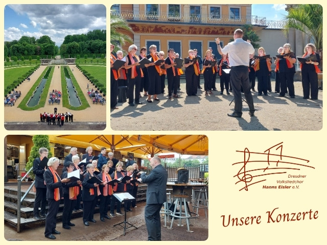 Bilder von Konzertauftritten in Pillnitz, Großsedlitz und Johannstadt