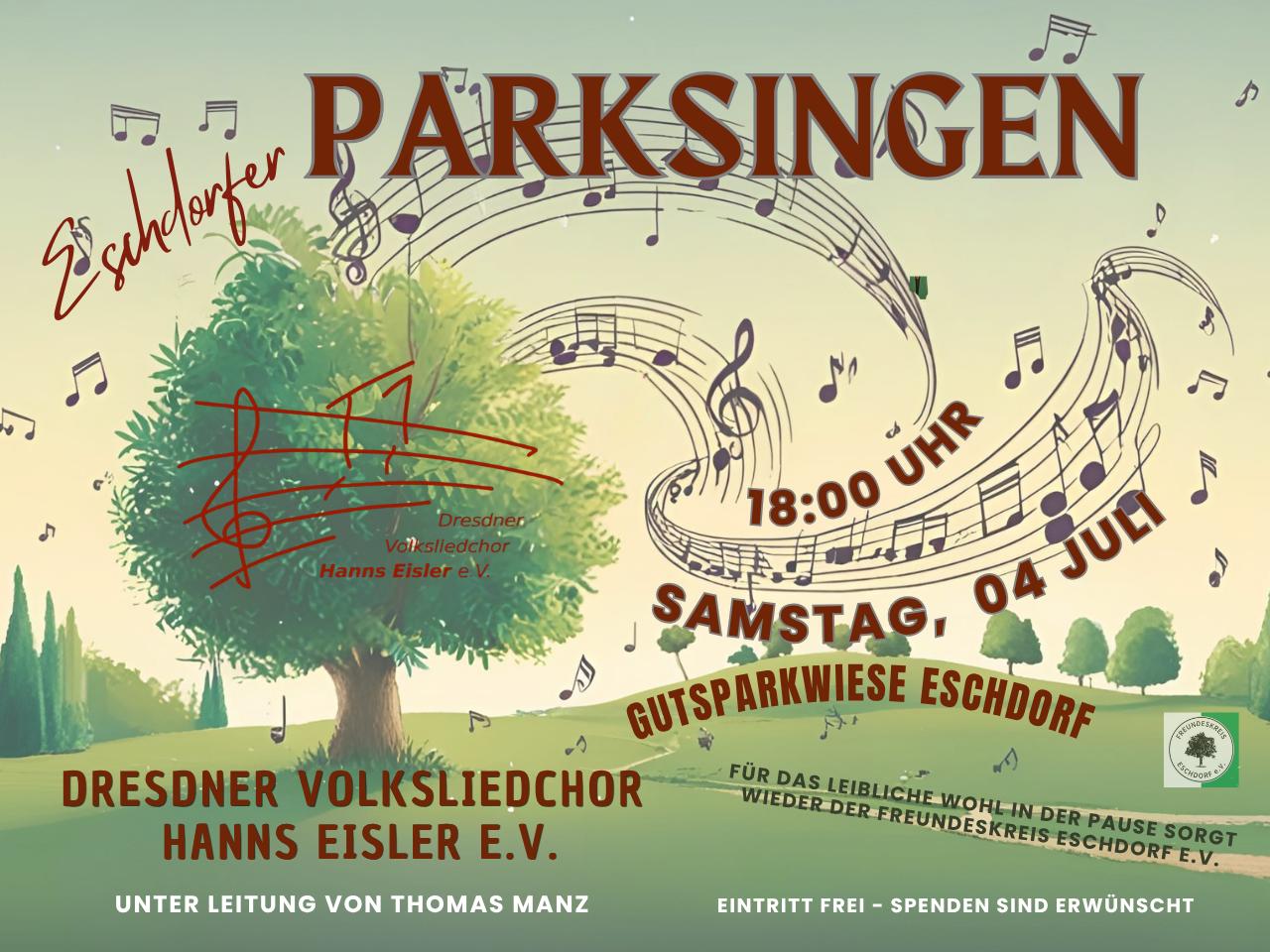 Werbung für das Eschdorfer Parksingen am 4.Juli 2026